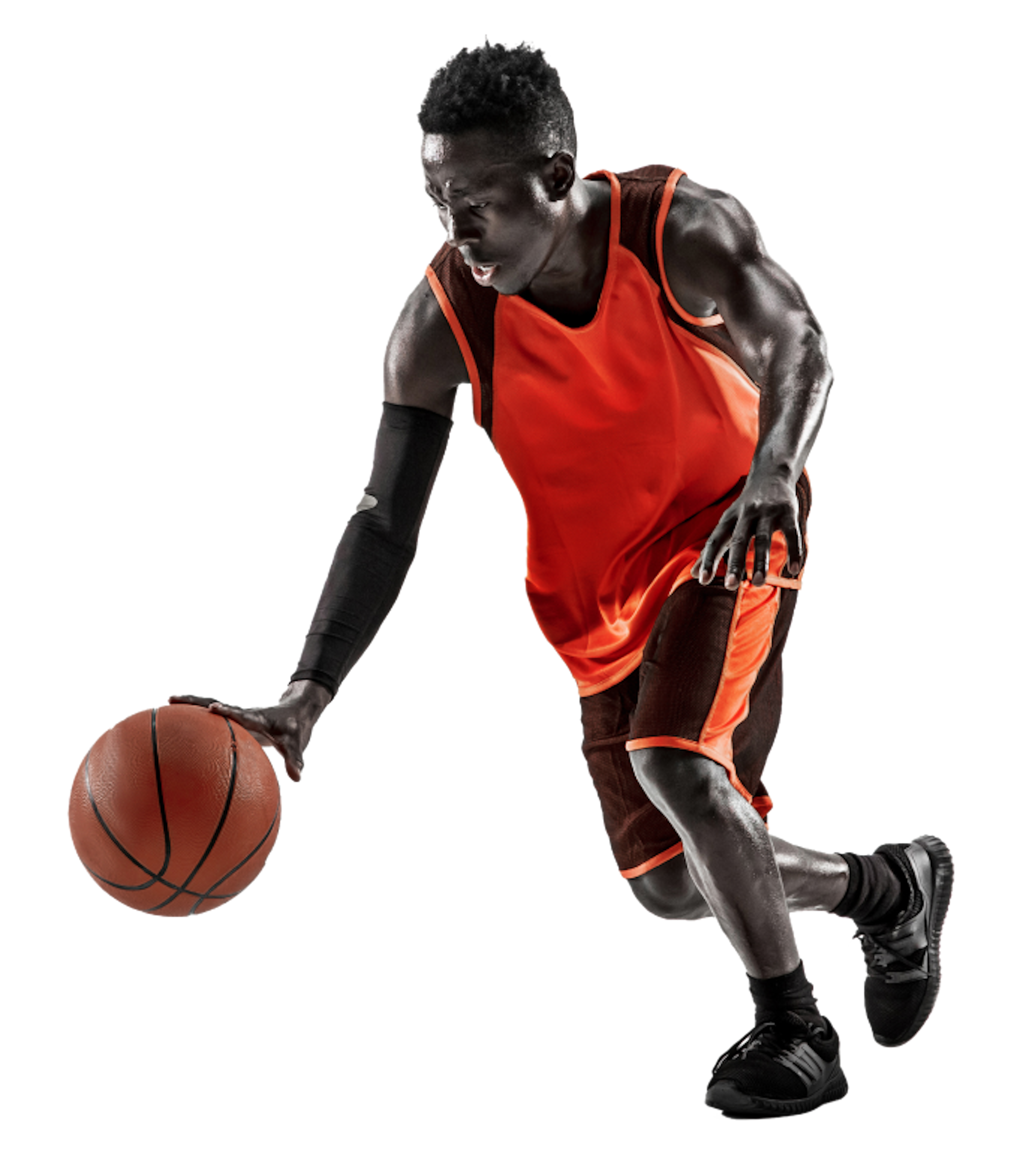 Basketball player running with ball 